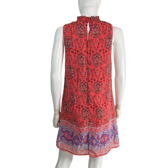 Speechless Mandala Boho Sleeveless Shift Dress Orange Medium - Picture 5 of 8